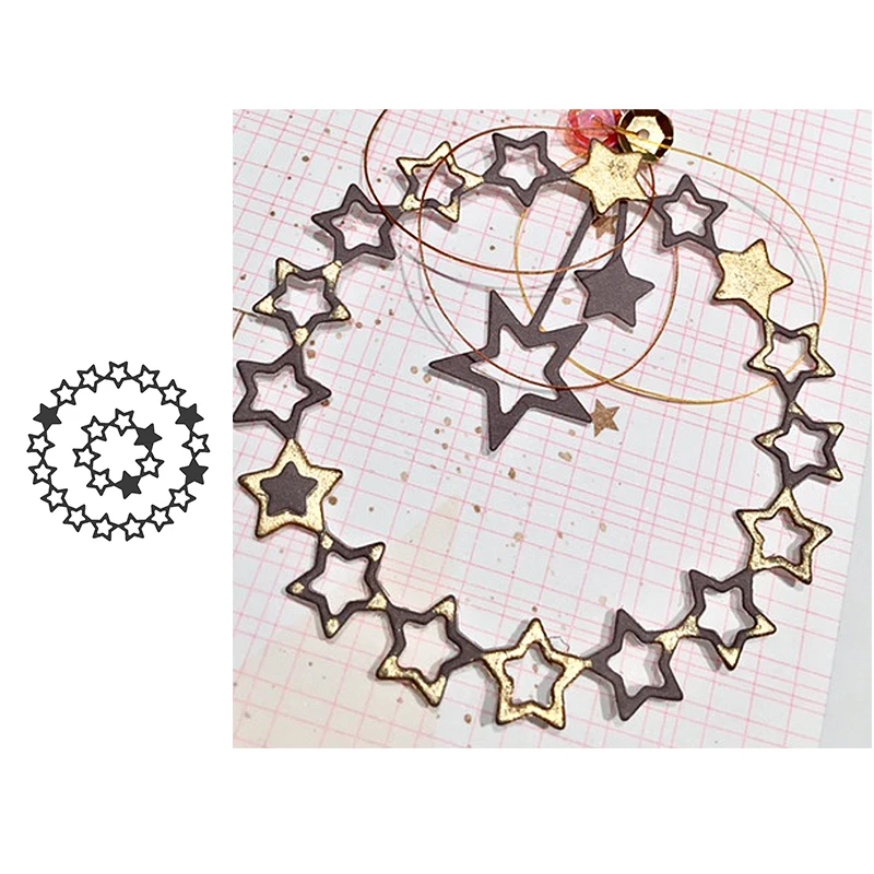 

metal cutting dies 2pcs circle stars cut die mold new 2019 Scrapbook cards making paper craft knife mould blade punch