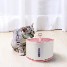 2 0L automatyczna fontanna wodna dla kota picie LED oświetlenie nocne dystrybutory wody dla zwierząt USB ładowanie koty podajnik wody miska Ultr dość tanie tanio 100g CHARGE CN (pochodzenie) Z tworzywa sztucznego cats Plastic Pink Blue