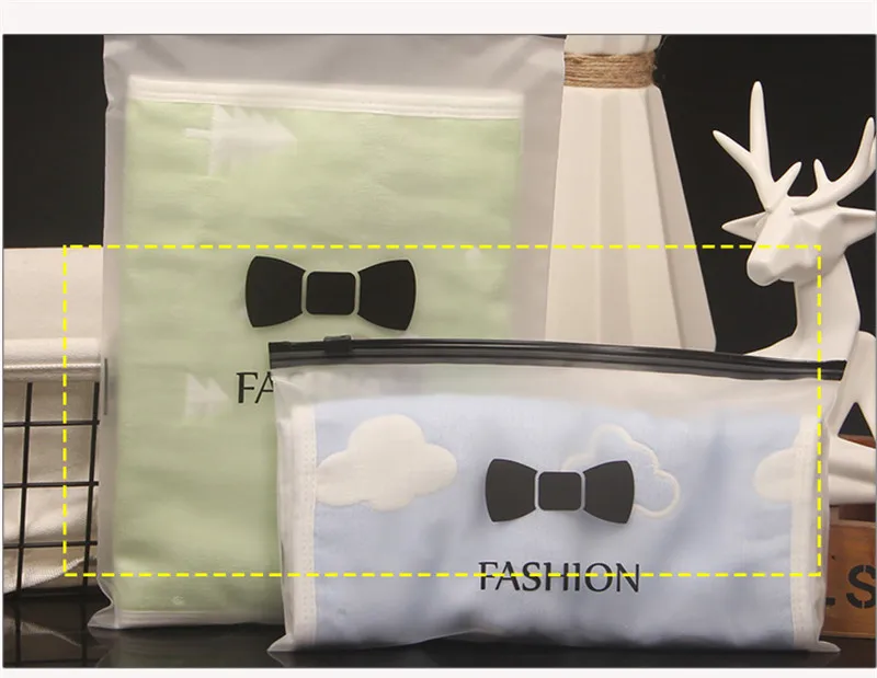 100pcs High quality EVA underwear packaging bags sock towel zip lock plastic bags shirt swimsuit transparent travel storage bags