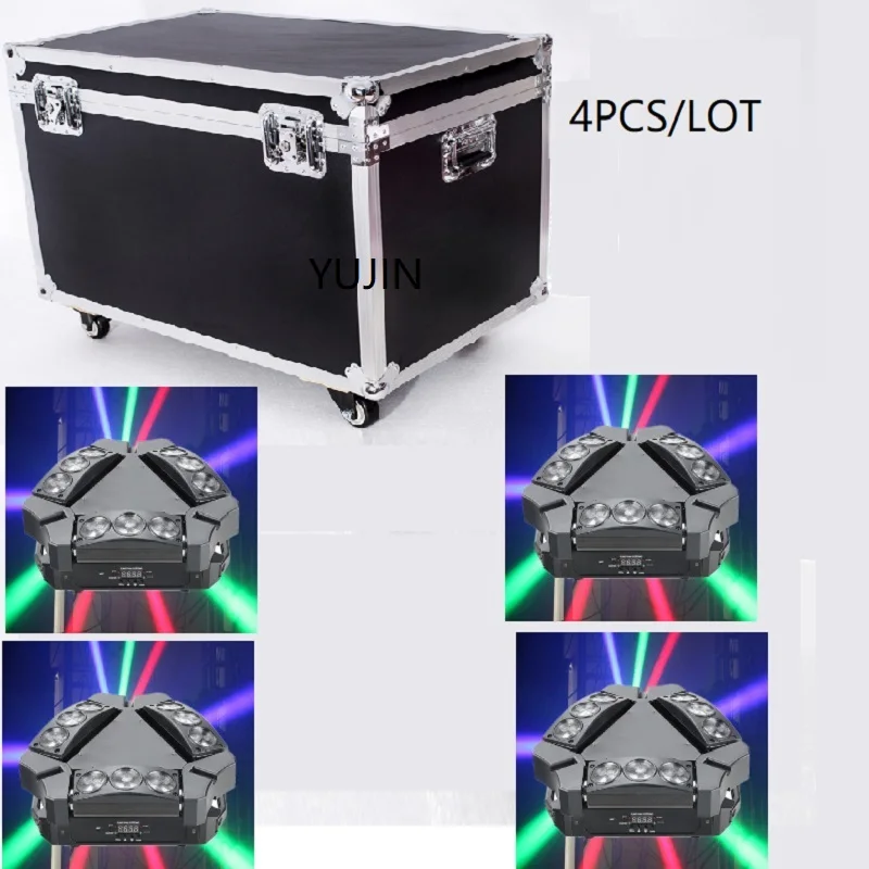 4 шт./партия Flightcase spider led движущаяся головка 9*10 Вт RGBW
