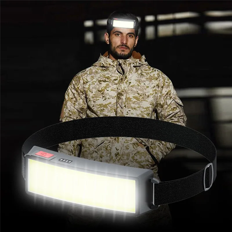 recarregável led cob farol super brilhante cob farol com modos prova dwaterproof água ajustável cabeça luz da tocha para caminhadas correndo