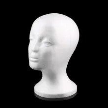 White Female Styrofoam Mannequin Manikin Head Model Foam Sponge Wig Hair Glasses Display Glasses Cap Display Stand Drop Shipping