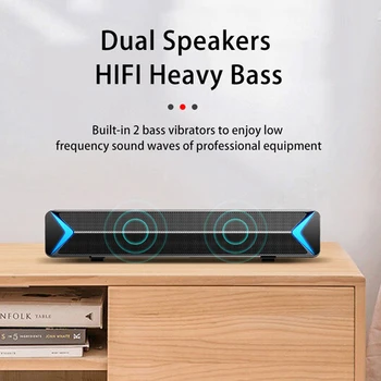 

Portable Speaker Wired and Wireless Home Theater Soundbar Bluetooth Bass Surround Subwoofer Stereo FM Radio