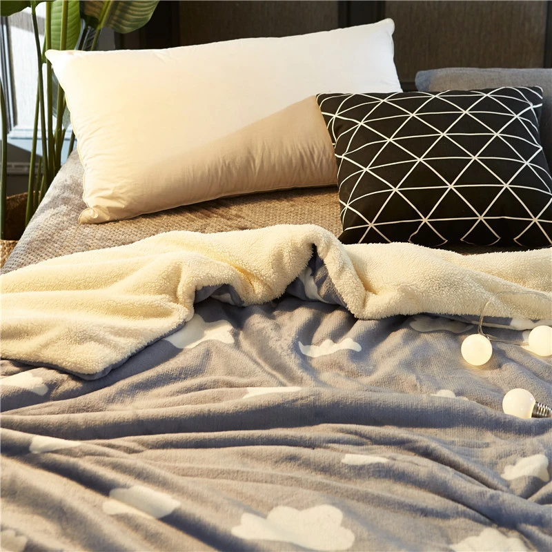 Новейшее одеяло 2 в 1, Фланелевое и кашемировое зимнее плотное постельное белье, пододеяльник, летнее одеяло, клетчатое мягкое гладкое Классическое Одеяло