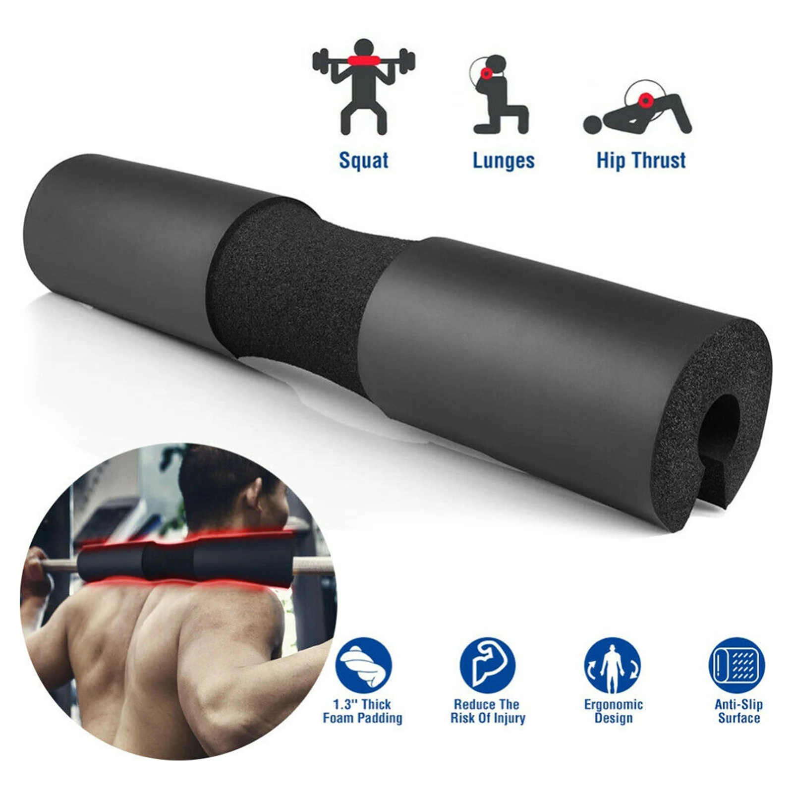 Barbell Squat Pad - Neck and Shoulder Protective Pad - Great for Squats, Lunges, Hip Thrusts, Weight Lifting Barbell Squat Pad - Neck and Shoulder Protective Pad - Great for Squats, Lunges, Hip Thrusts, Weight Lifting