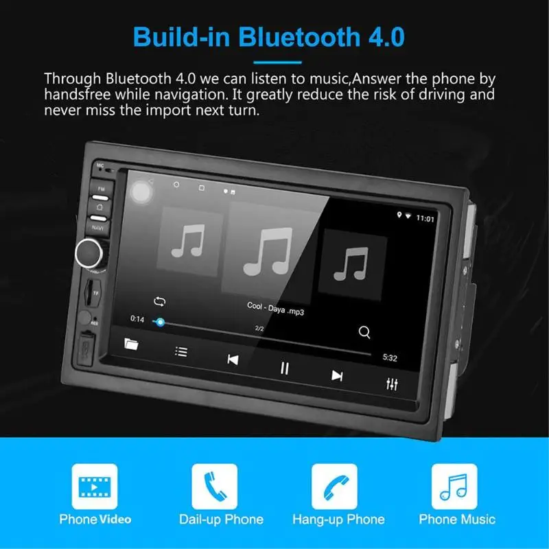 7 дюймов 2 Din сенсорный экран Android автомобильный стерео радио gps BT wifi MP5 плеер Bluetooth Android Apple Универсальный Автомобильный Электронный