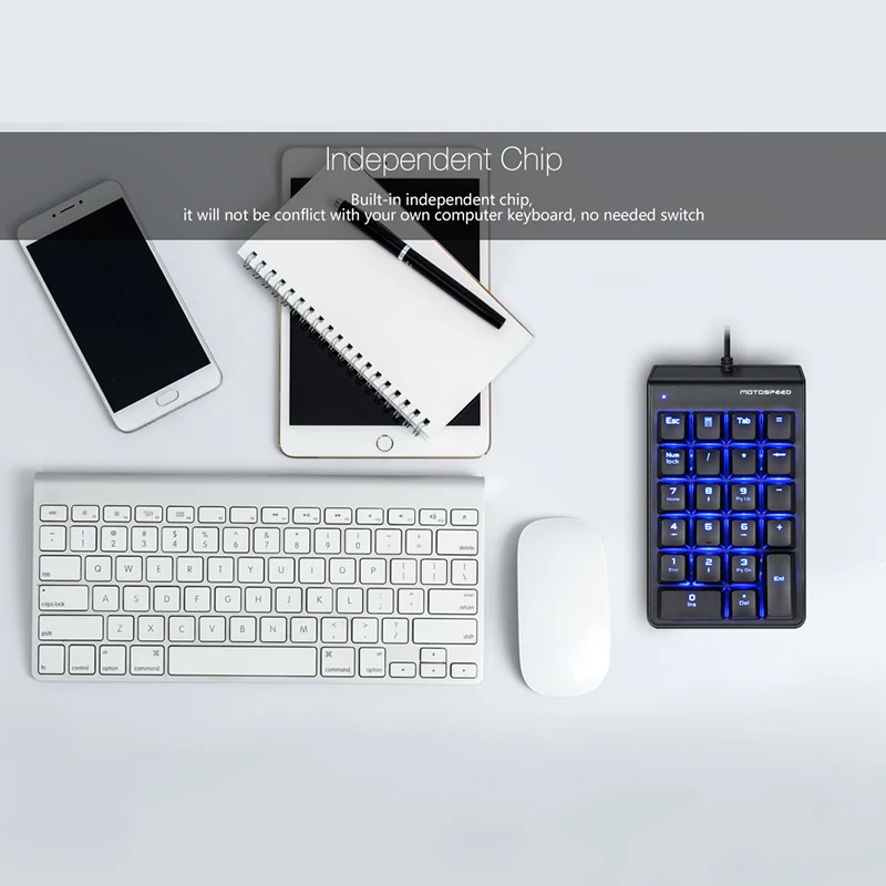 MOTOSPEED K22 Механическая цифровая Проводная клавиатура 22 клавиши мини Numpad подсветка клавиатура Расширенная Раскладка