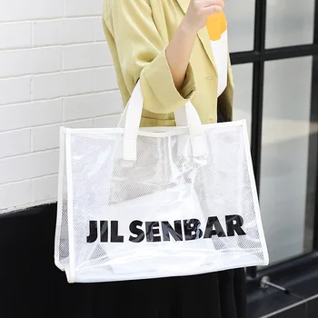 

Fashion letter handbag simple pvc transparent beach bag casual wild large-capacity handbag design female bag