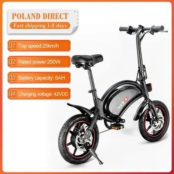 

[EU Direct] DYU Folding Electric Bike 250W Electric Beach Bike Cruiser Electric Bicycle 6Ah 36V Lithium Battery 25km/h Top Speed