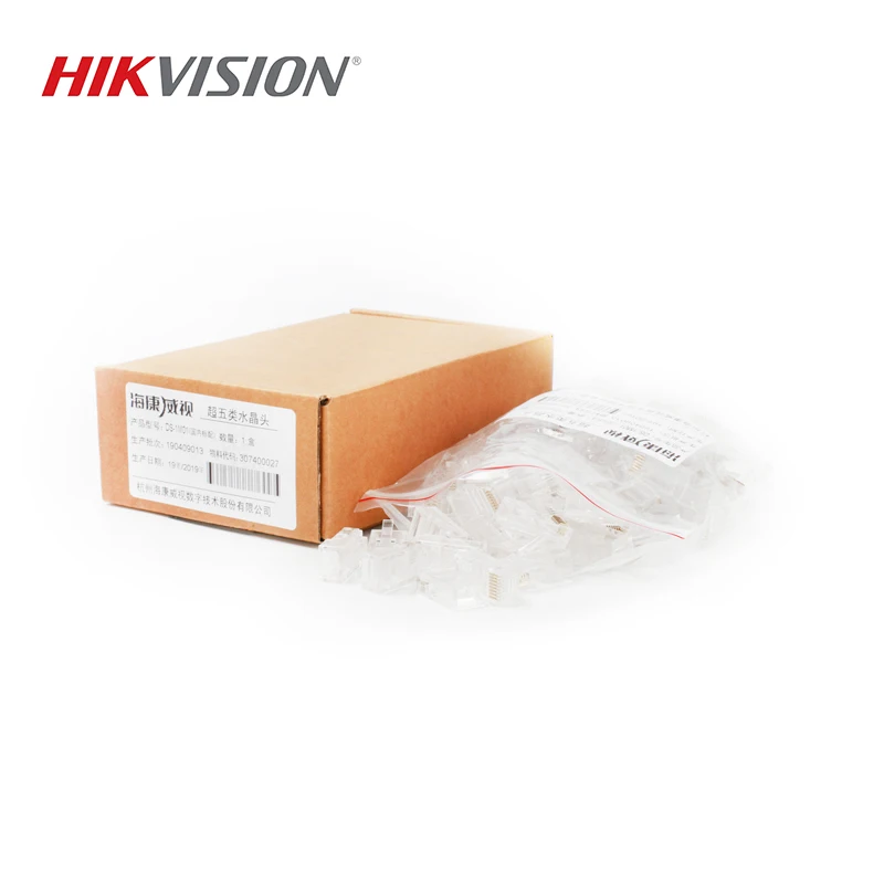 

HIKVISION Original UTP CAT6 RJ45 Connector DS-1M02 Crystal 100 Pieces/Box For IP Cameras Network RJ45 Wholesale