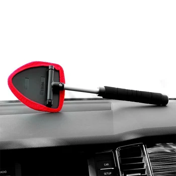 

Red Car Windshield Cleaning Brush Telescopic Handle Auto Window Glass Washer Soft Towel Dust Brush Car Care Cleaning Tools