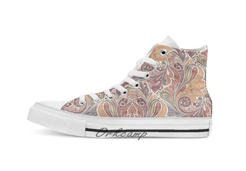

Seamless Pattern in Indian Style Custom Casual High Top lace-up Canvas shoes sneakers Drop shipping