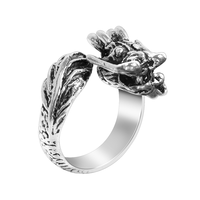 Punk Domineering Animal Dragon Designs Adjustable Rings For Men Teen Boys Retro Cool Fashion Party Jewelry Gift For Men