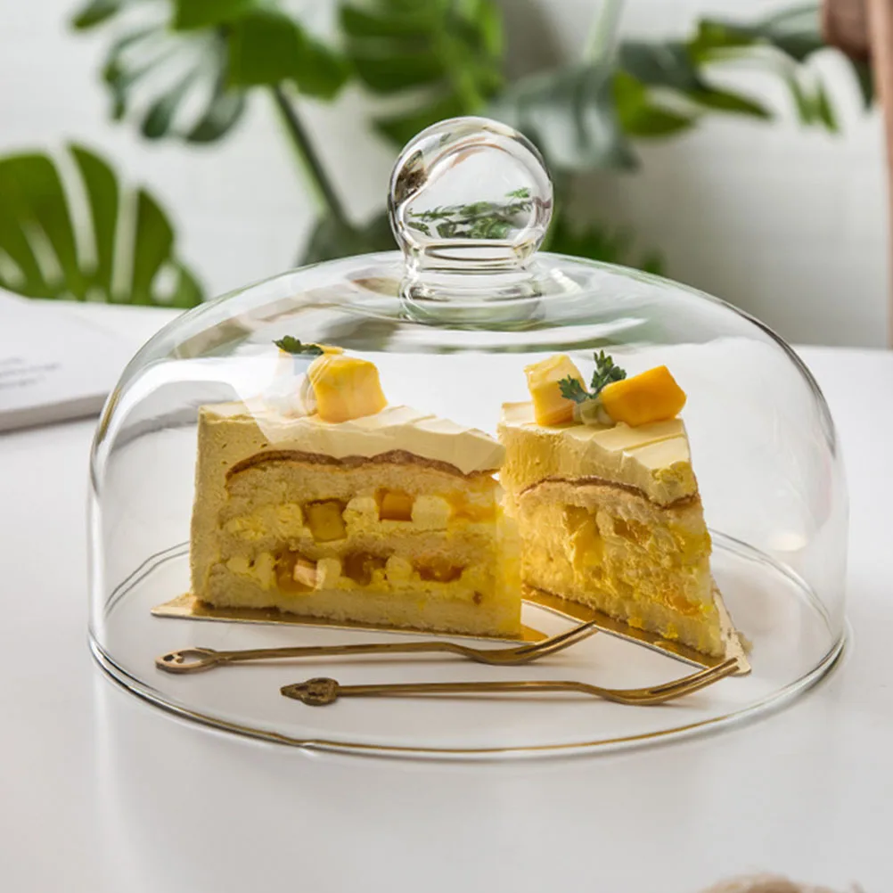 Practical Food Dust Cover Insect-Proof Dish Cover Transparent Food Tent Cake Glass Lid Table Decoration Dessert Dust