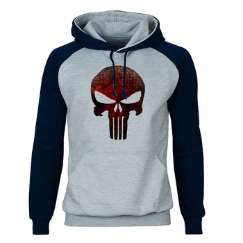 

Skull Hoodies Sweatshirts Men Hip Hop Cool Punk Hooded Sweatshirt Hoodie Winter Autumn Fleece Swag Superhero Brand Streetwear