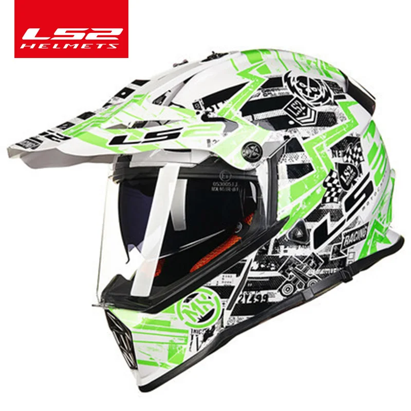 100% Оригинальный LS2 MX436 мотоциклетный шлем для внедорожника с солнцезащитным