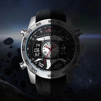 

Japan movement Large dial diameter 51mm diving LED Digital+ quartz Sport Luminous Chronograph Complete Calendar Man Watch