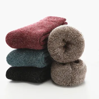 

Women Socks Russia Super Thicker Solid Socks Merino Wool Rabbit Socks Against Cold Snow Socks Winter Funny Happy Socks Female