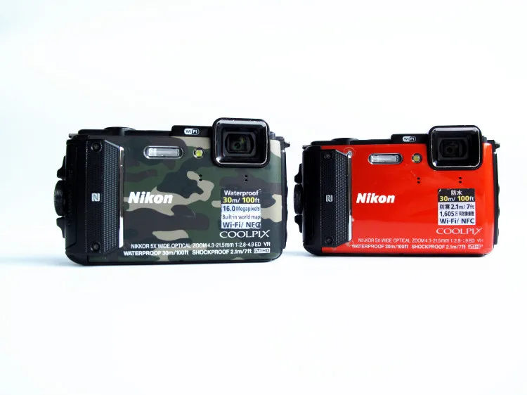 Б/у камера Nikon-Coolpix AW130S 16,0 мегапиксельная Водонепроницаемая цифровая cmos-камера Встроенный Wi-Fi и NFC