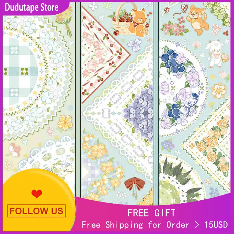 

1 петля Washi лента для домашних животных канцелярские товары кошка оранжевый Журнал Дневник кружевной Цветочный Лоток