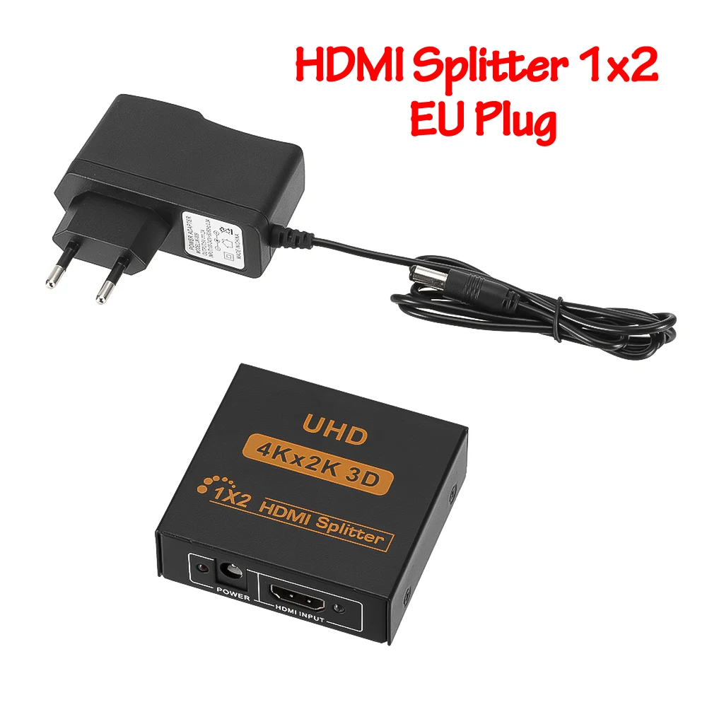 4K* 2K HDMI сплиттер 1X2/1X4 Full HD 1080P видео HDMI переключатель 1X2 двойной дисплей для HDTV DVD PS3 Xbox - Цвет: 1x2 and EU