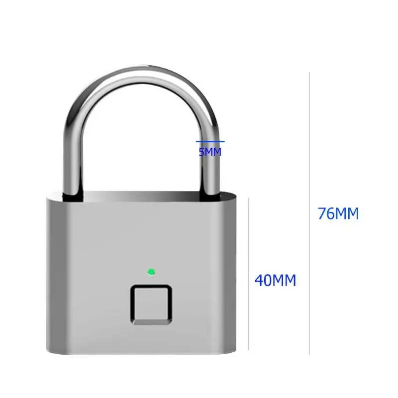 Отпечаток пальца Замок без ключа Смарт USB Перезаряжаемый замок водонепроницаемый Противоугонная безопасность портативный замок для двери ящик чемодан - Цвет: B