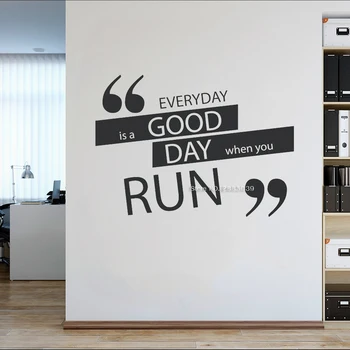 

Gym Wall Decor Gym Quote "Everyday Is A Good Day, when you run" Wall Exercise Art Wall Stickers Movement Theme Wallpapers LC1636