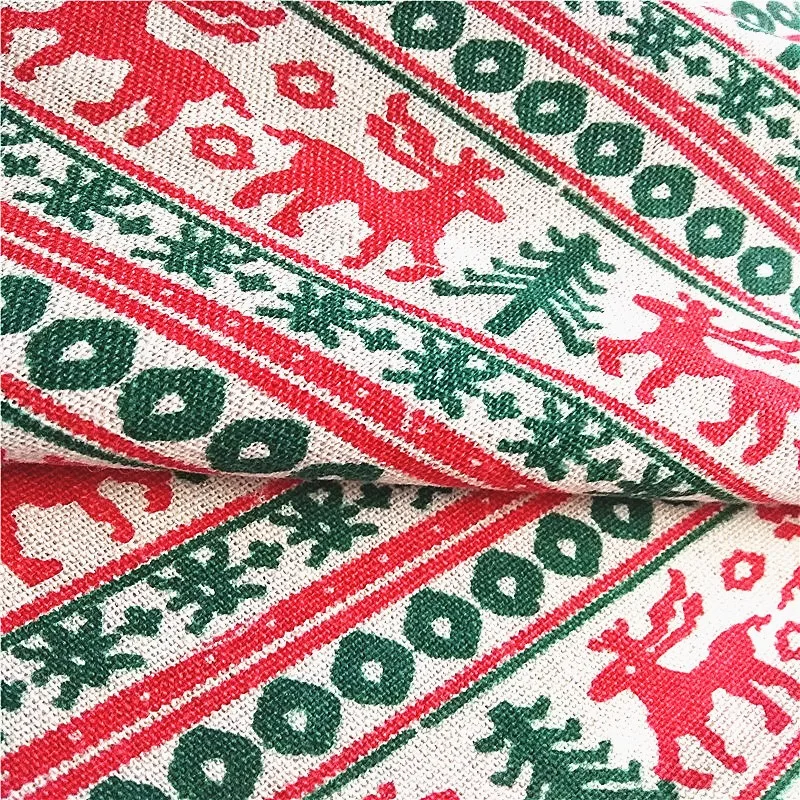 Рождественская декоративная ткань для шитья льняная Полиэфирная Ткань грубая для zakka сумка для хранения швейные изделия Материал TJ0405