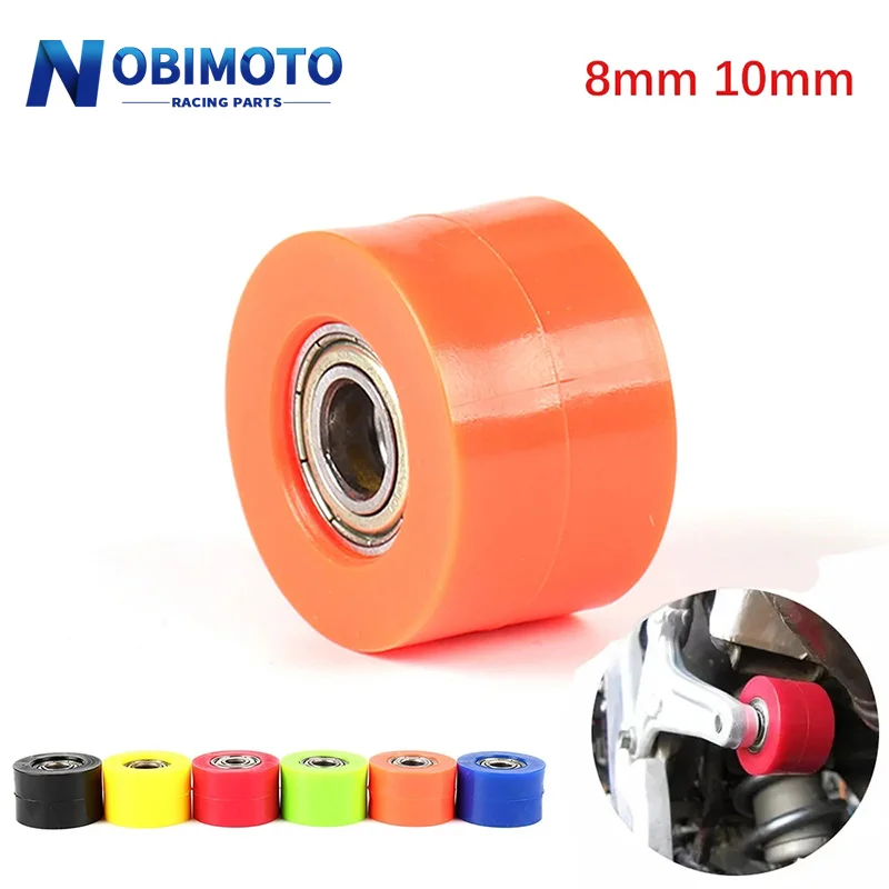 Nobimoto-Drive Chain 8/10Mm Puleggia Roller Slider Tenditore Guida Ruota Per Pit Dirt Street Bike Moto Exc Rmz Klx Crf