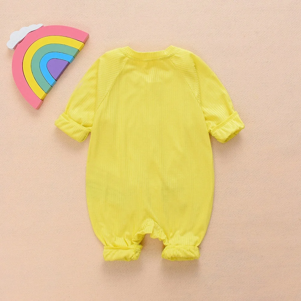 New Newborn Baby Girls Rainbow Colorful Printed Long Sleeve Winter Cotton Romper Kid Jumpsuit Playsuit Outfits Clothing 0-24M