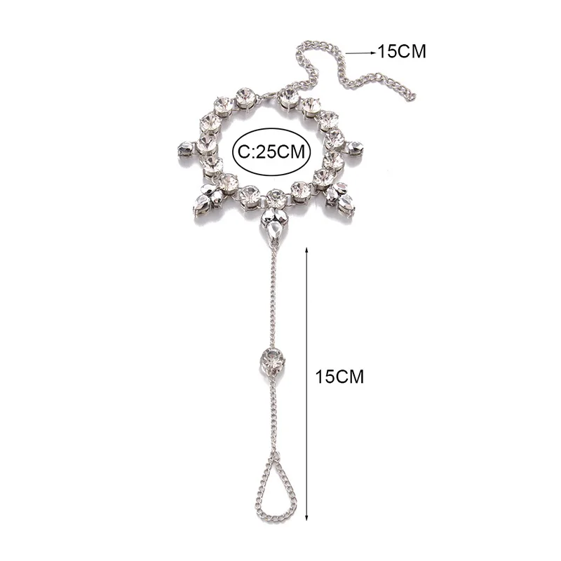 1PC Anklet Crystal Barefoot Sandal Anklet Foot Chain Toe Ring Beach Ankle Women Jewelry