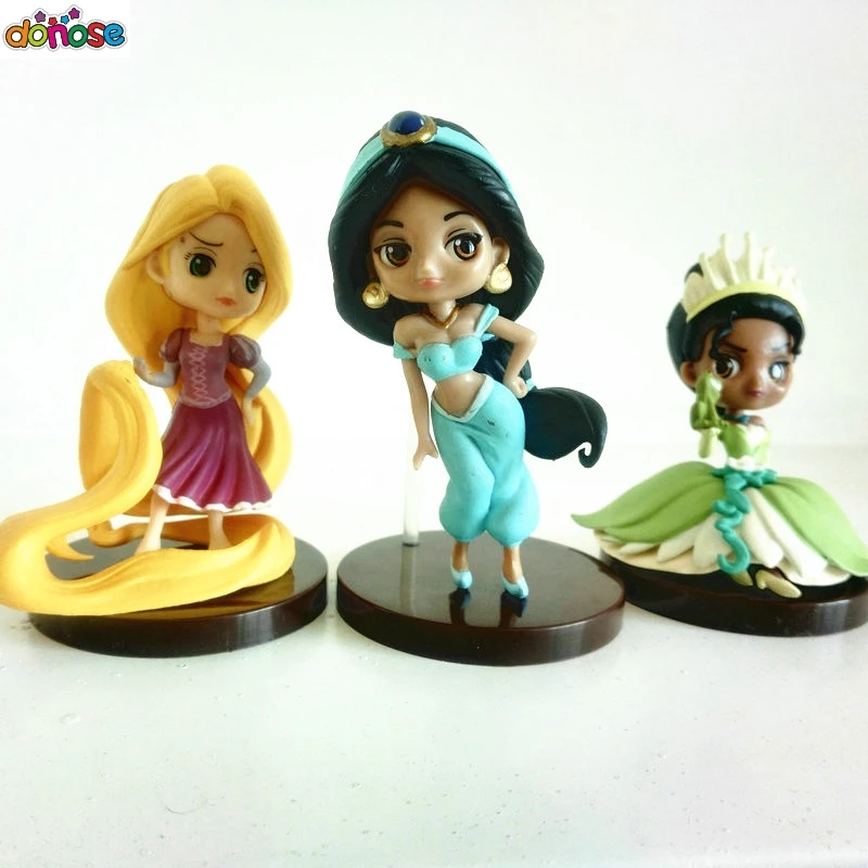 Princess FROG Rapunzel  Aladdin Jasmine Q posket  PVC Action Figure Collection Model Kids Toy Doll