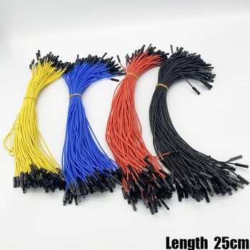 

100pcs electronic cable extra soft silicone DuPont line female to female 25CM Red Black White Blue Green Grey Orange Color Wire