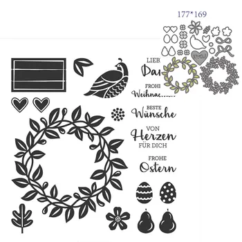 

German word 2020 3D New Metal Cutting Dies and Scrapbooking For Paper Making Birthday Embossing Card Craft Stamps Set