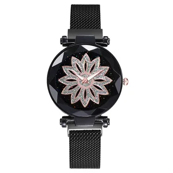 

Starry Sky Floral Luxury Women Watches Stainless Steel Magnet Buckle Ladies Quartz Wrist Watch Elegant Female Watches Montre