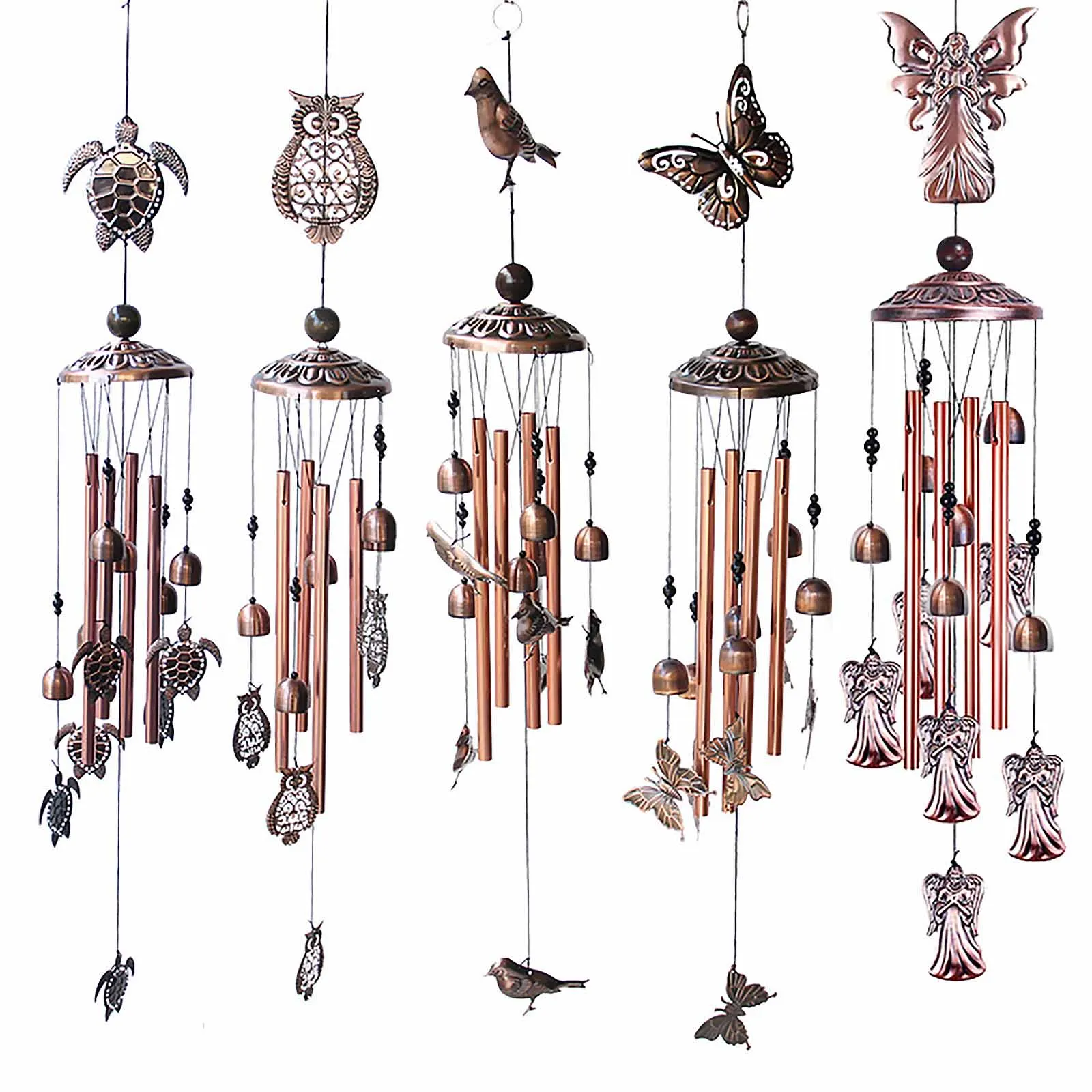 Wind Chimes Diynordic Animal Wind Chimes Iron & Aluminum Tube, 82cm
