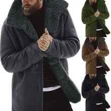 Зимняя куртка в стиле милитари, Мужская Толстая теплая куртка, куртки с отворотом, обычная куртка, верхняя одежда, флисовая куртка, повседневная верхняя брендовая одежда