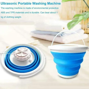 

Dorms Folding Camping Underwear Ultrasonic Turbines Socks USB Connection Tub Laundry Cleaner Apartments Mini Washing Machine