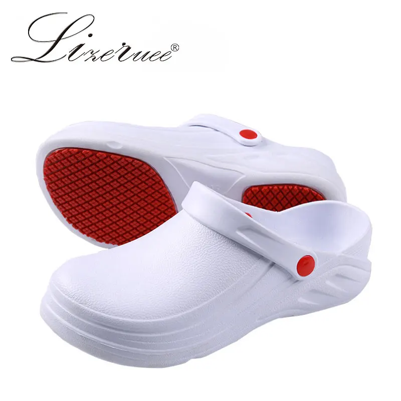 

EVA Hotel Kitchen Clogs Non-slip Waterproof Oil-proof Work Shoes Breathable Resistant Kitchen Cook Chef Shoes Plus Size 46