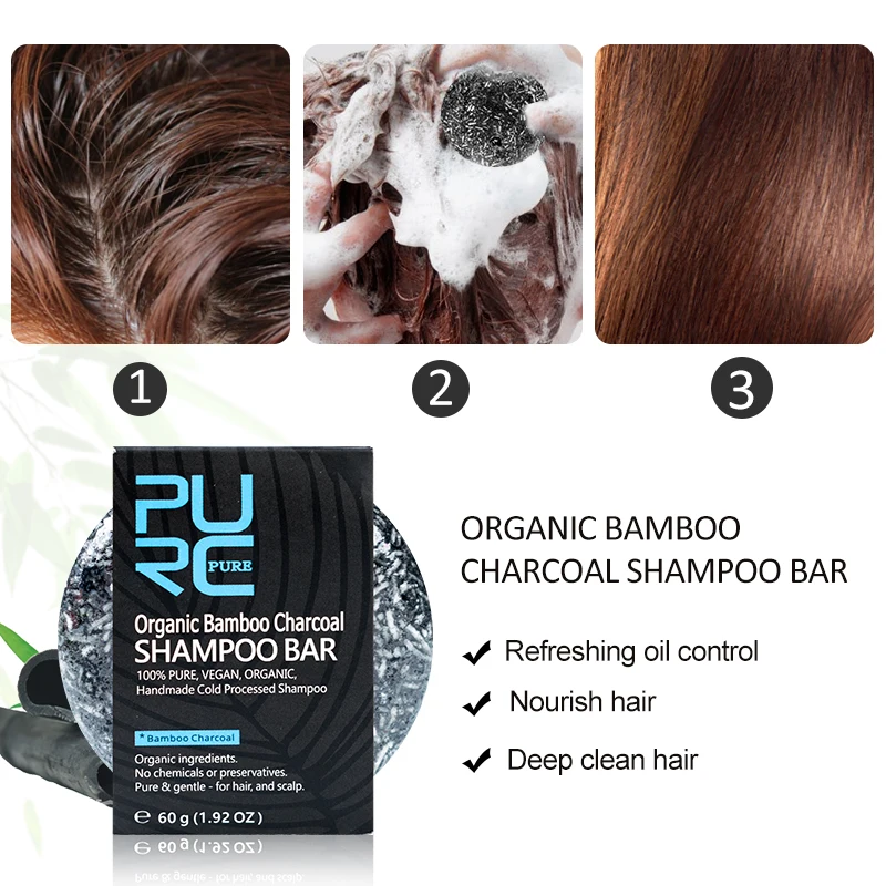 Sabonete Shampoo de bambu para cabelos, tratamento