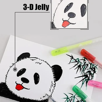 

6/12Pcs 3D Glossy Jelly Ink Pen Waterproof Fade-proof for DIY Album Card Scrapbooks Writing Drawing FPing