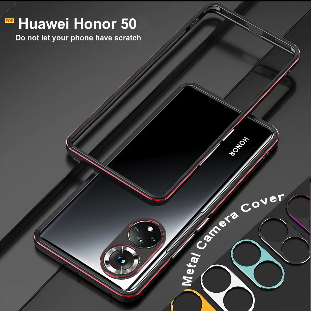 

For Huawei Honor 50 Case Original Luxury Aluminum bumper case For Honor 50 5G camera lens protector cover Honor 50 Metal Frame