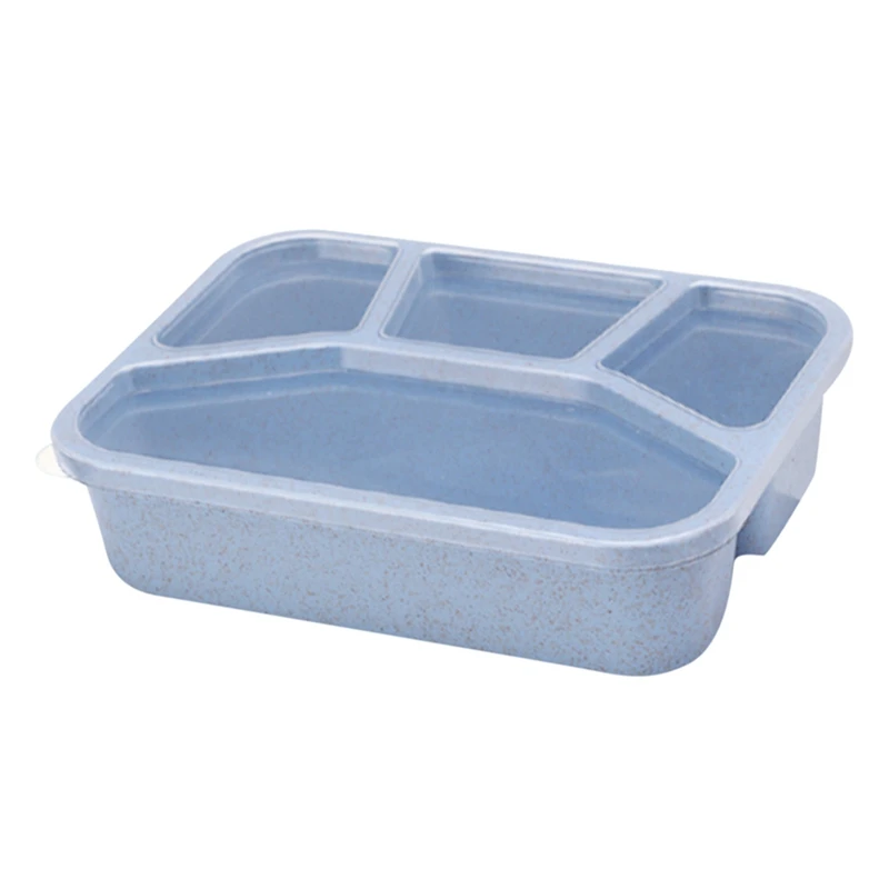 Пшеничная солома для ланча бэнто коробка портативный четыре сетки фаст-фуд для микроволновой печи Защита окружающей среды