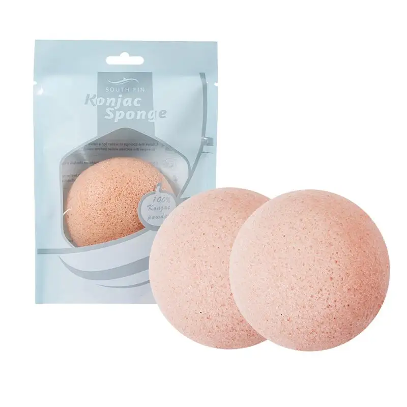 Круглая губка Konjac, косметическая губка для чистки лица, натуральный спонж Конняку, средство для очищения лица, смывание, 1 шт
