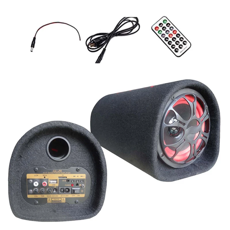 オーディオハイファイアクティブブースター 5 インチ 12 V 24 V 2 V 入力車のサブウーファートンネルステレオスピーカー低音 Tf Usb フラッシュディスク自動車部品 Controller Control Control Remotecontroller 24v Aliexpress