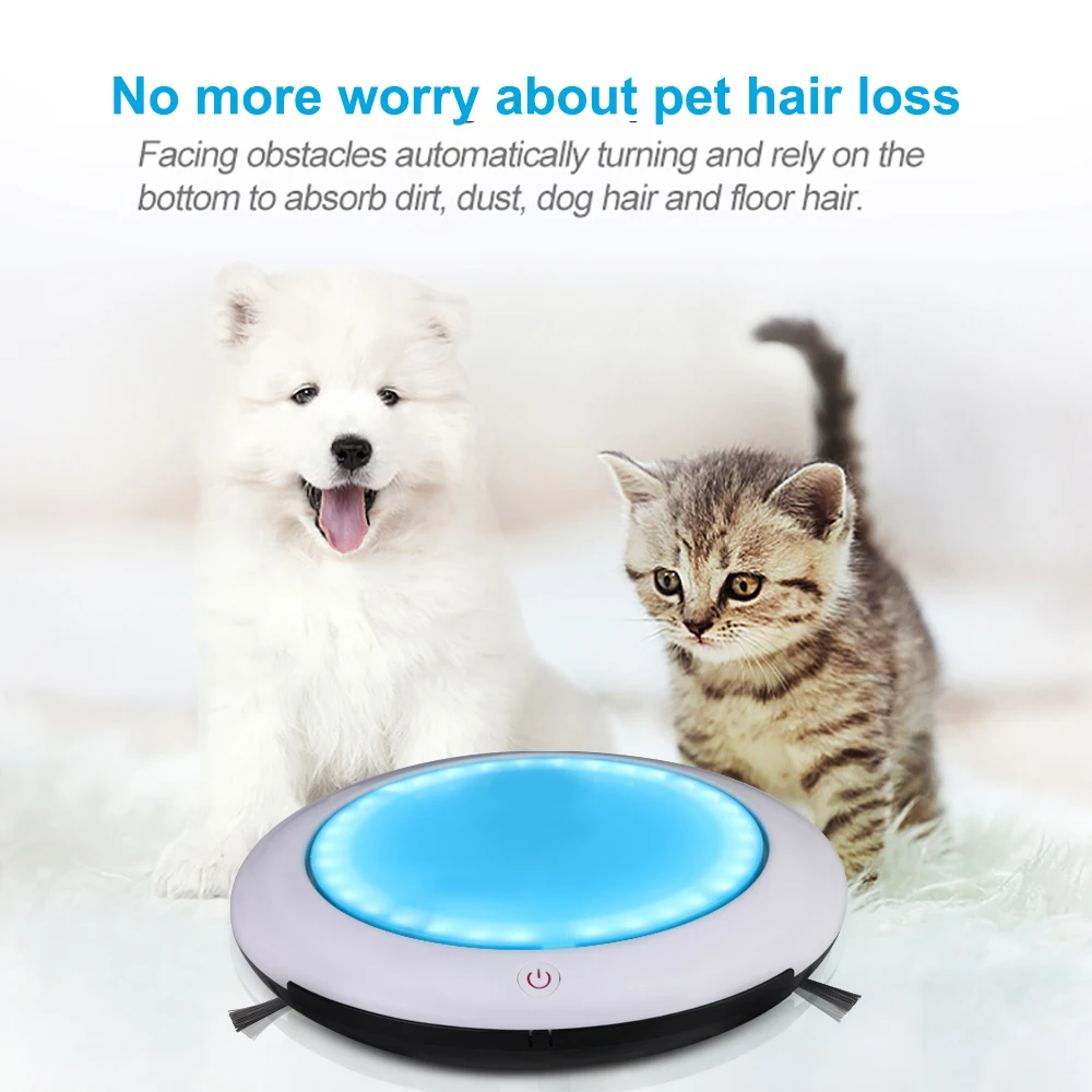 

700PA Smart Robot Vacuum Cleaner LED Lights Remote Control Dry Wet Floor Sweeping Dust Catcher Home Vacuum Cleaner Aspiradora