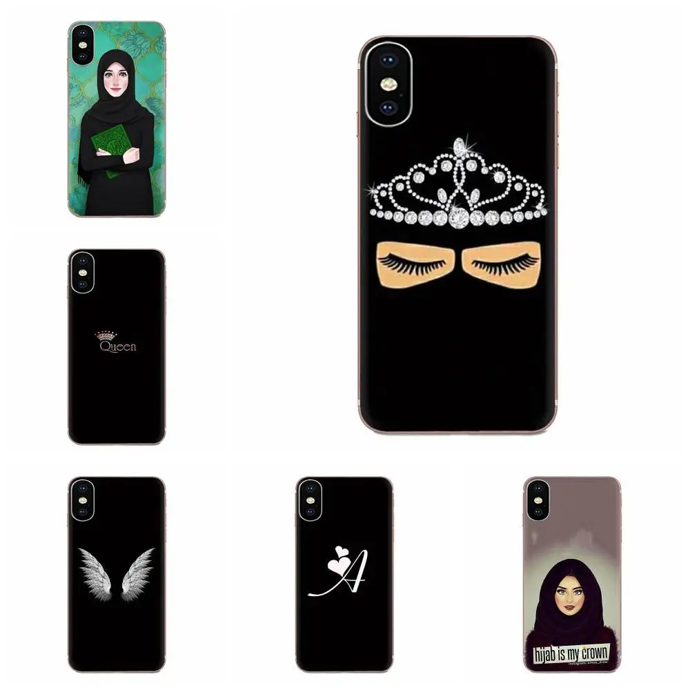 

TPU Cell Case For Samsung Galaxy Note 5 8 9 S3 S4 S5 S6 S7 S8 S9 S10 5G mini Edge Plus Lite Muslim Girl Islamic Eyes Hijab Girl
