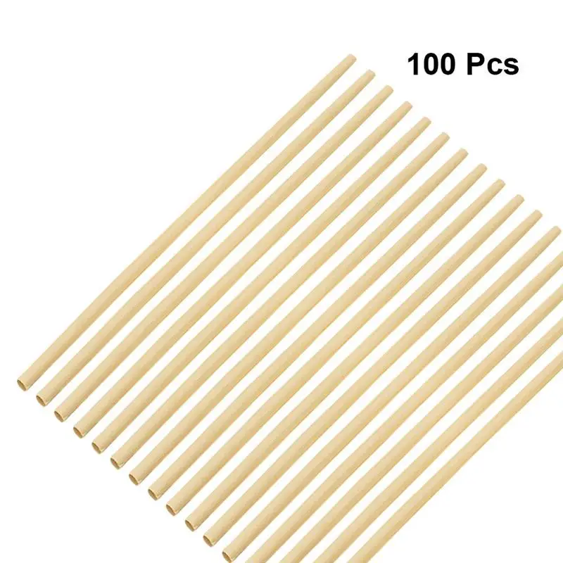 Pack of 100 Disposable Straws Eco-friendly Drinking Safe Wheat Straw for Smoothies Milk Tea Coffee Milkshakes