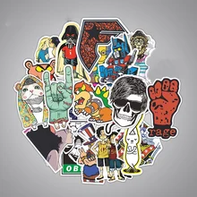 100 PCS Rock Sticker Music Retro Band Graffiti JDM Guitar Motorcycle Laptop Luggage Skateboard Car Snowboard Stickers to DIY