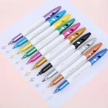 

10 Color/box Double Line Marker Pen Gift Card Writing Highlighter Mark Outline Pen Drawing Color Pen Highlighter J4A1